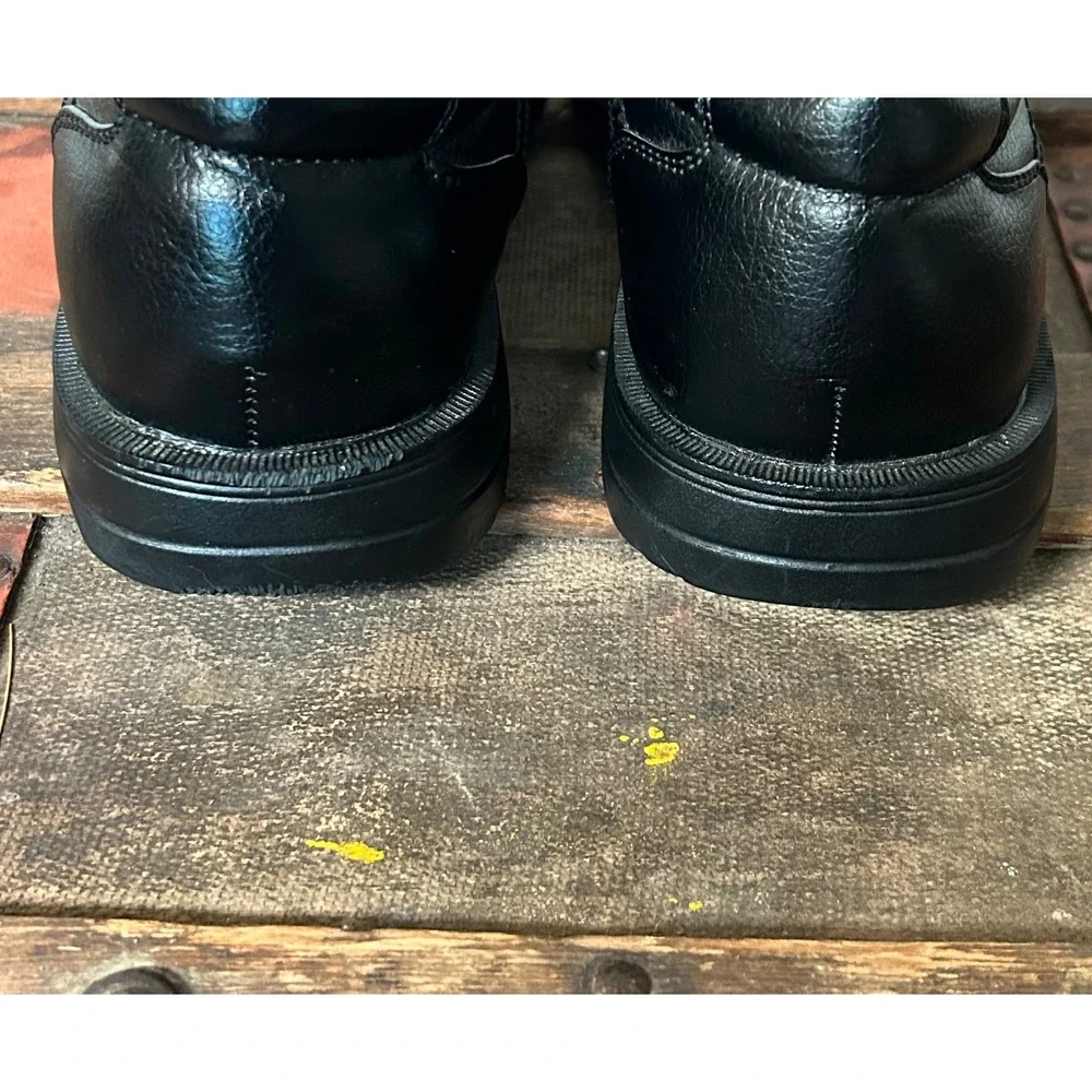 Dexter Mens Black Pebbled Leather Square Toe Lace Up Derby Dress Shoes Size 8